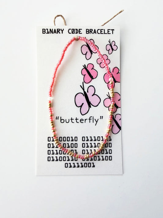 "butterfly" Binary Code Bracelet