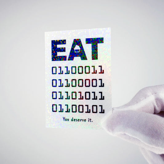 Eat "cake" Binary Code Sticker