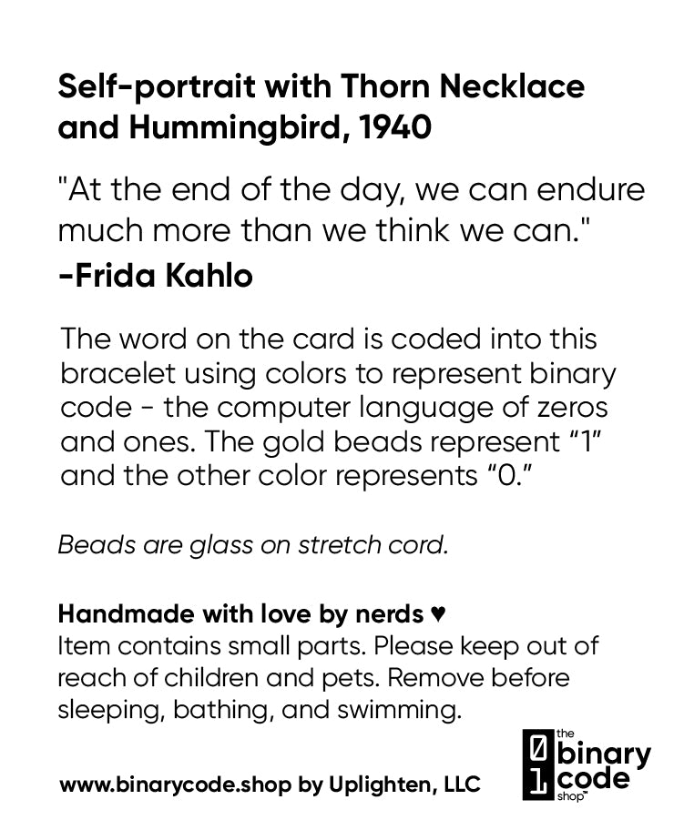 "strong" Frida Kahlo binary code bracelet