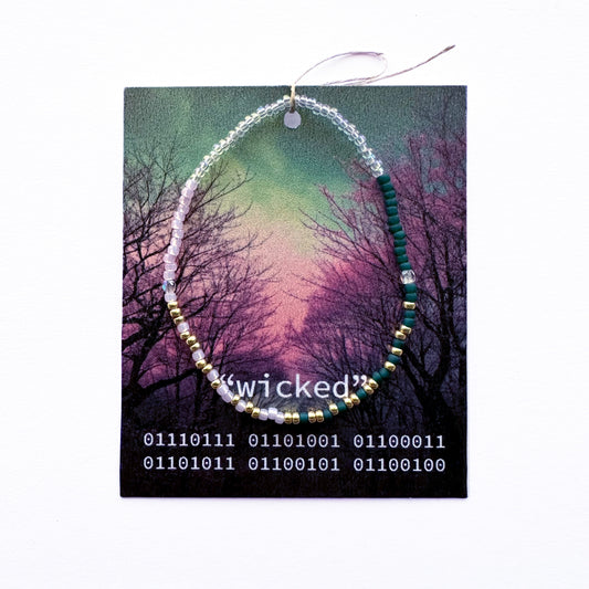 "wicked" Binary Code Bracelet
